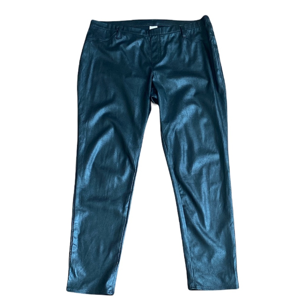 Faded Glory Coated Waxed Skinny Jeans. Black. XL / 16-18